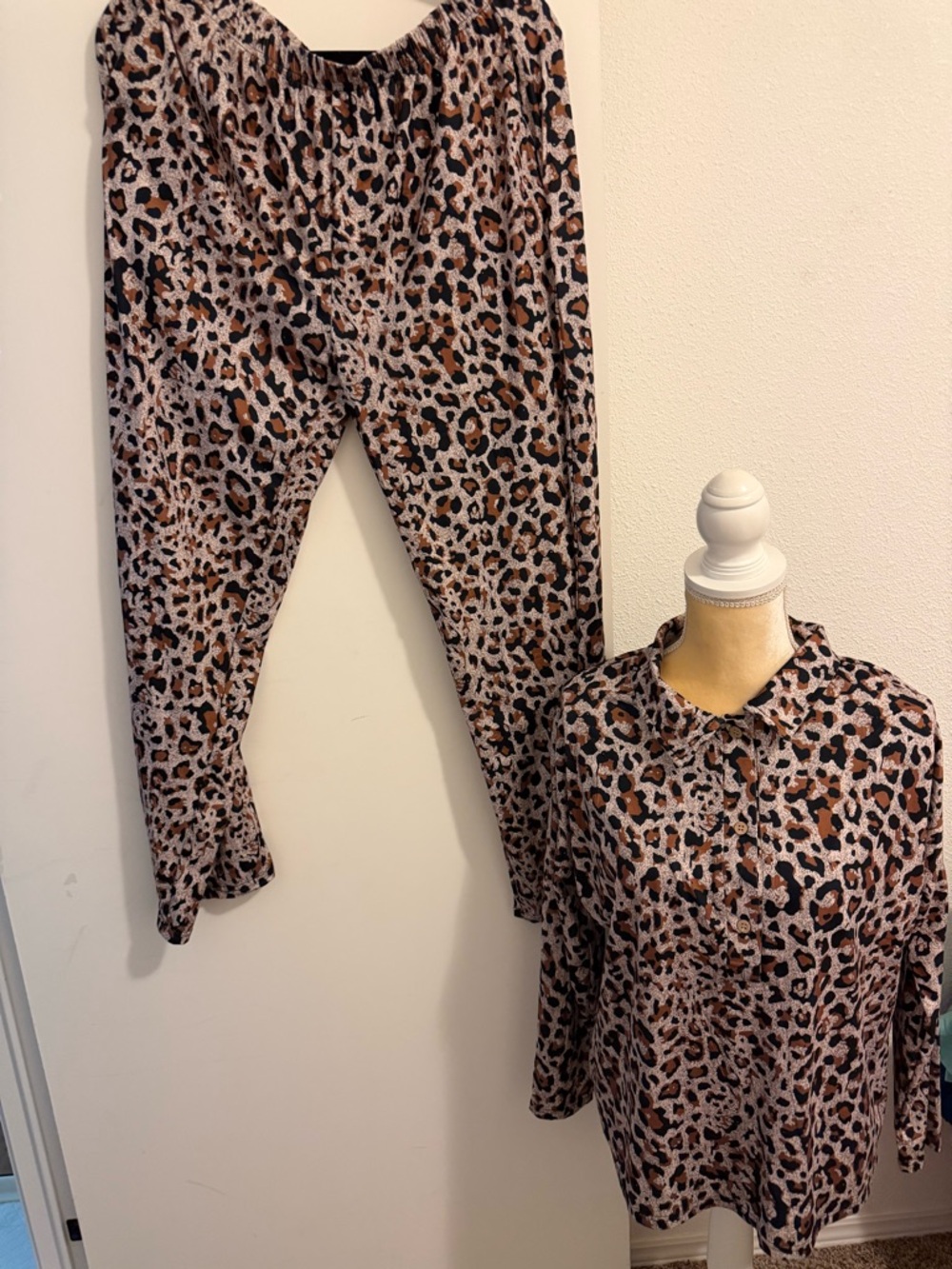 Ekouaer Leopard Print Set - Brown, Black & Cream